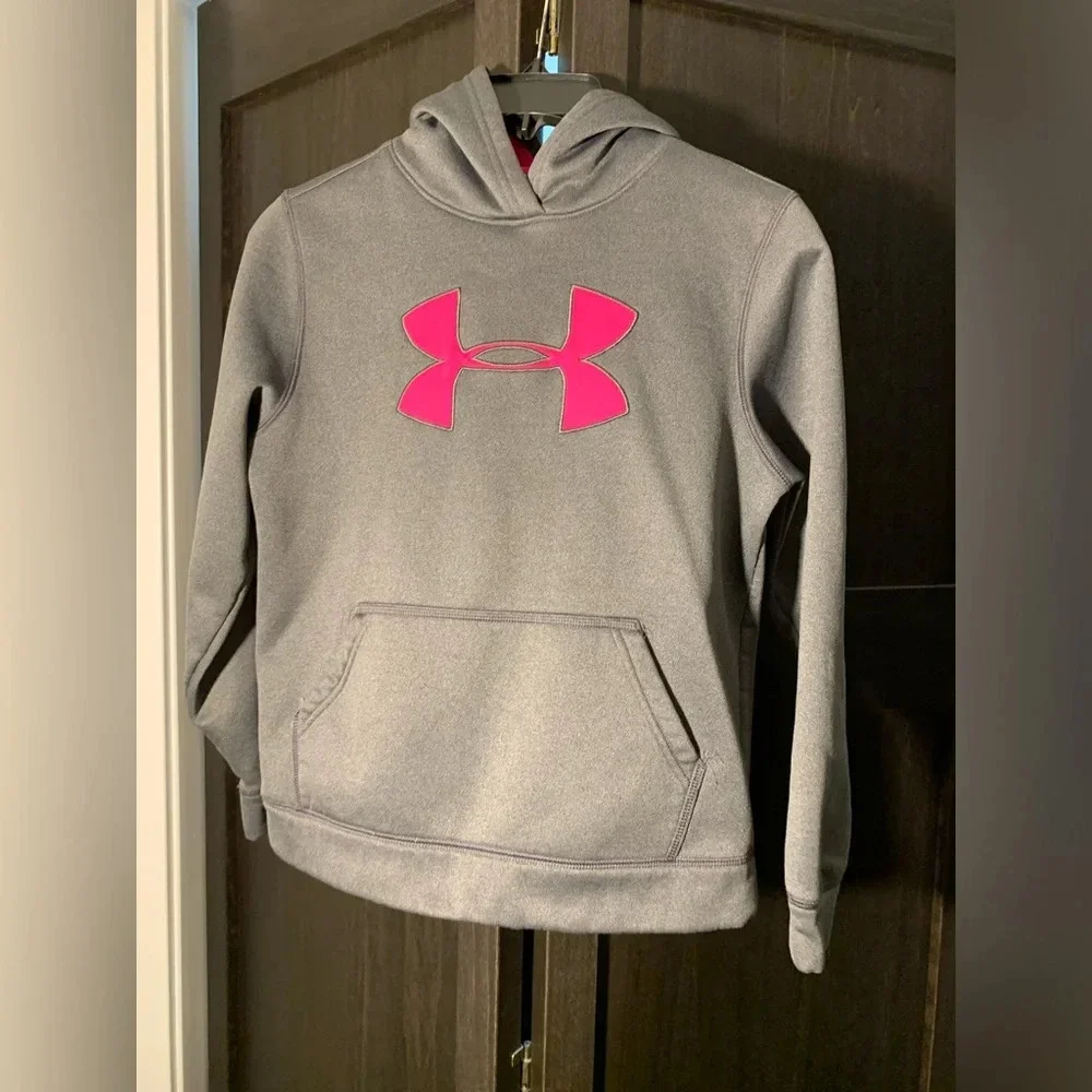 Under Armour gray & pink hoodie
